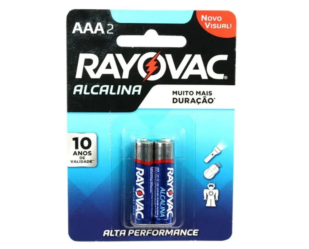 PILHA PALITO AAA ALCALINA C/2 UNIDADES RAYOVAC