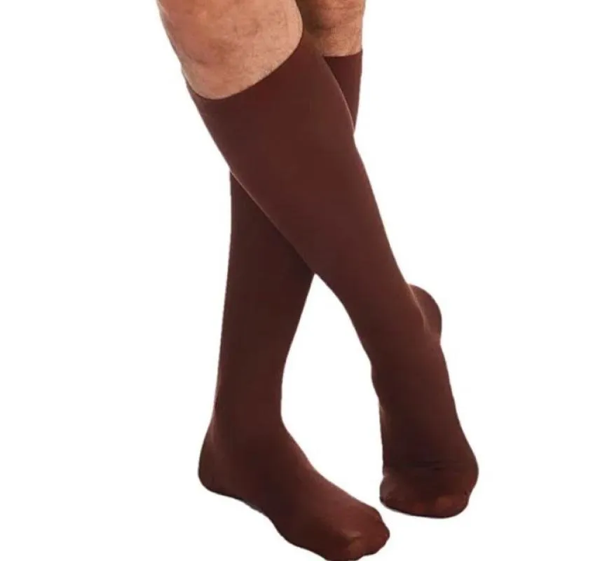 MEIA MASCULINA MEDIA COMPRESSãO COM PONTEIRA 18-21MMHG KENDALL G MARROM