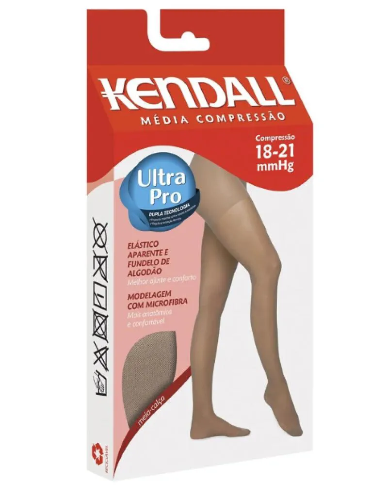 MEIA CALçA KENDALL MéDIA COMPRESSãO COM PONTEIRA 18-21MMHG PRETO M