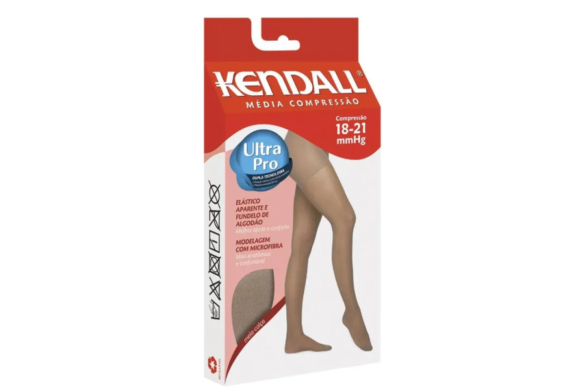 MEIA CALçA KENDALL MéDIA COMPRESSãO COM PONTEIRA 18-21MMHG MEL XG