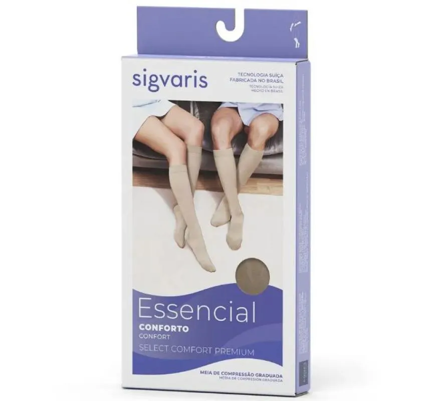 MEIA SIGVARIS COXA PONTEIRA ABERTA PREMIUM NATURAL NORMAL P Bege