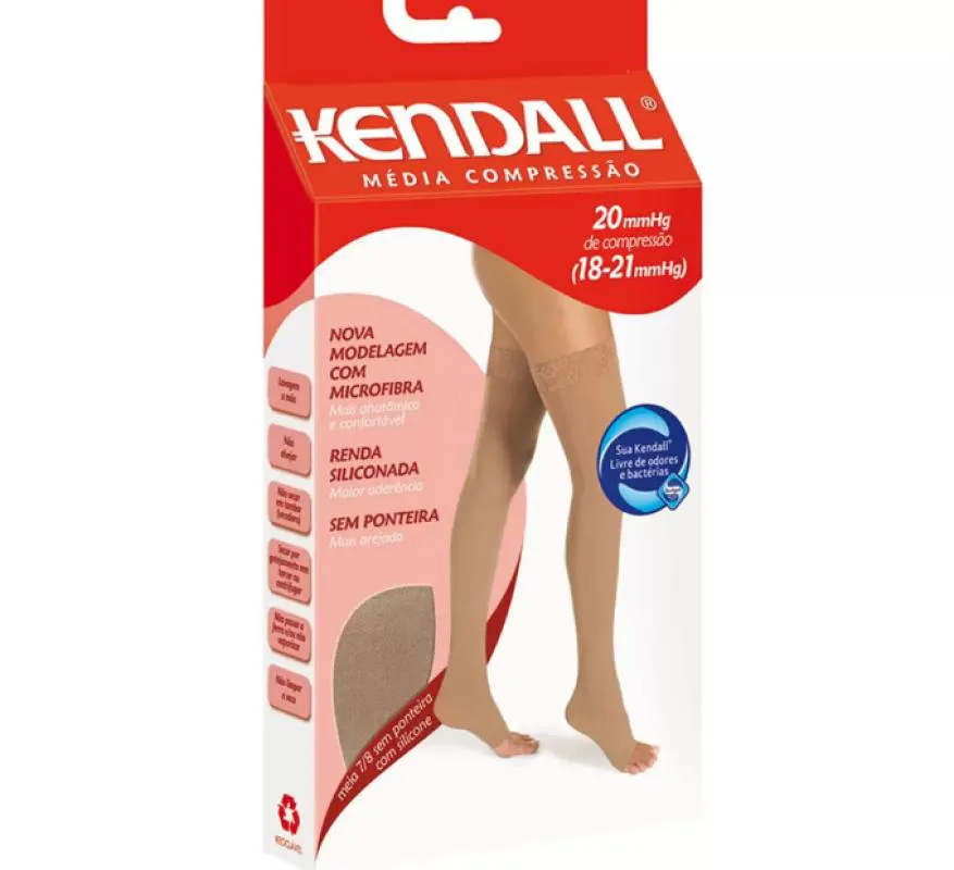 MEIA 7/8 MEDIA COMPRESSãO COM SILICONE SEM PONTEIRA 18-21MMHG KENDALL P