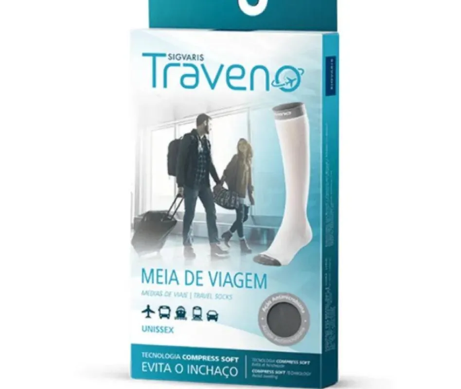 MEIA PARA VIAGEM SIGVARIS TRAVENO P BRANCO