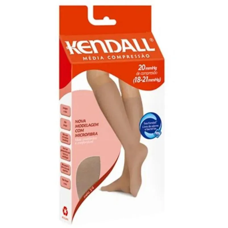 MEIA 3/4 COM PONTEIRA MéDIA COMPRESSãO KENDALL G CASTANHO