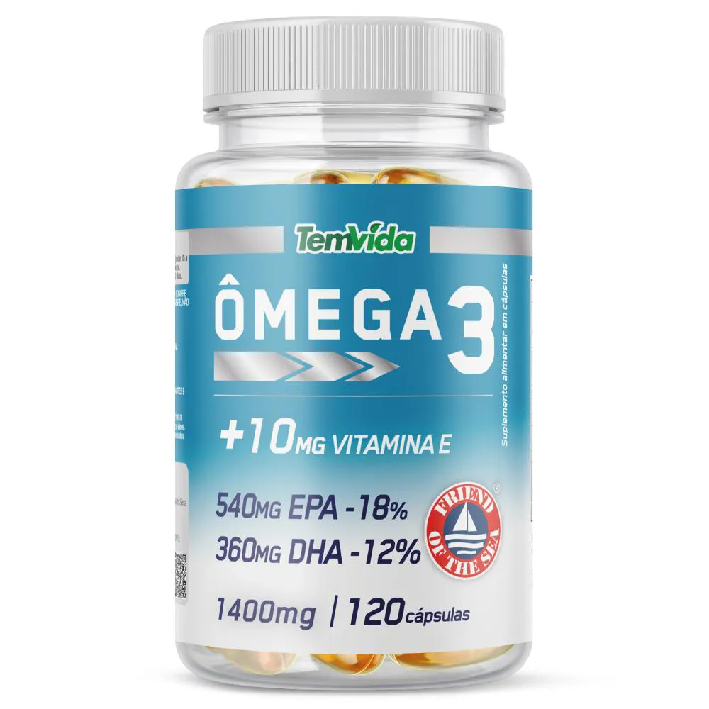 ÔMEGA 3 + VITAMINA E 120 CáPSULAS TEM VIDA