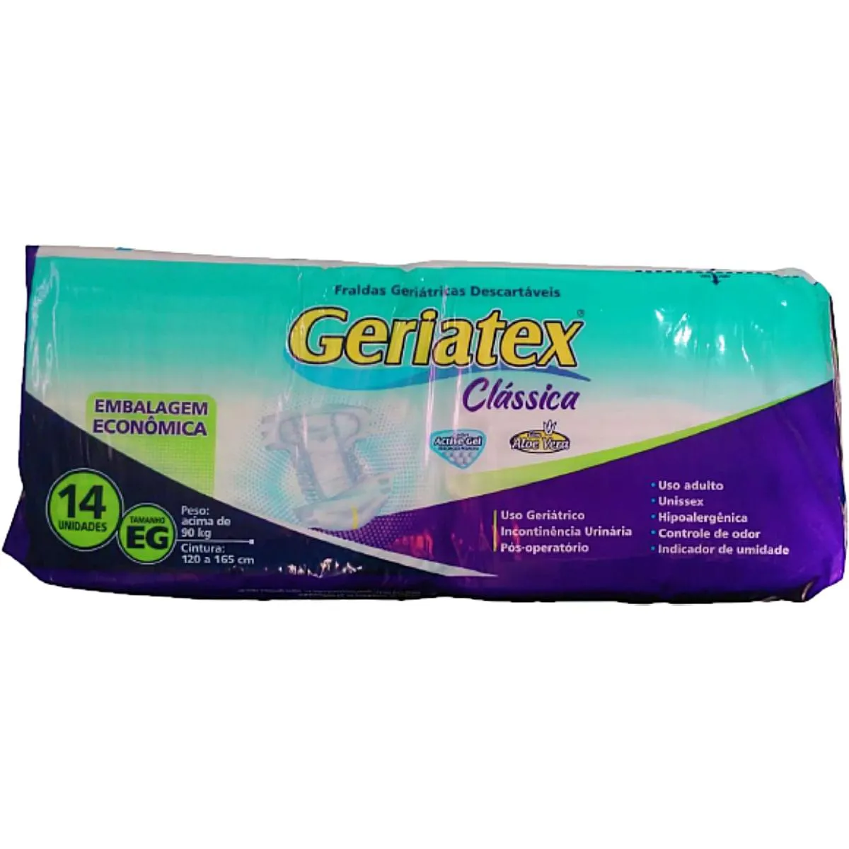 Fralda Geriátrica Unissex Geriatex Clássica EG Absorção Intensa 14 unidades