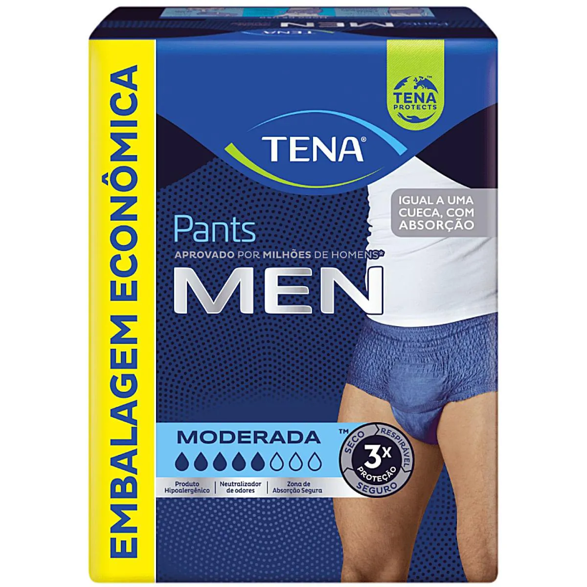 ROUPA ÍNTIMA DESCARTáVEL MASCULINA TENA PANTS MEN P/M - 16 UNIDADES