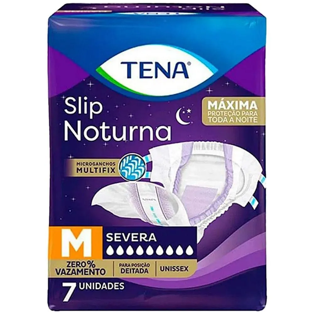Fralda Geriátrica Unissex Tena Slip Noturna M Absorção Intensa 7 unidades