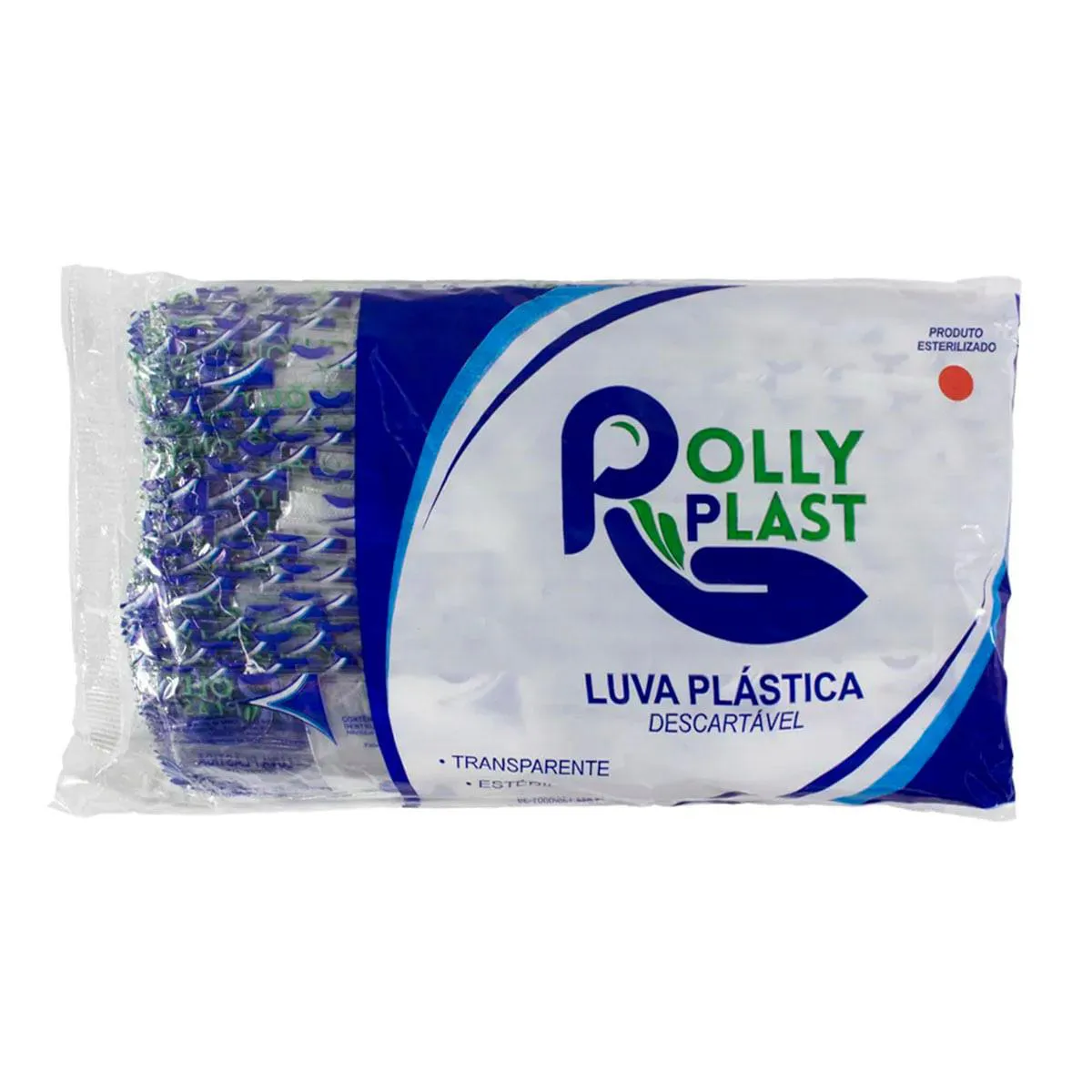 LUVA PLáSTICA ESTéRIL POLLYPLAST - COM 100 UNIDADES LUVA PLáSTICA LUPLATEX TRANSPARENTE ESTéRIL  - 100 UNIDADES