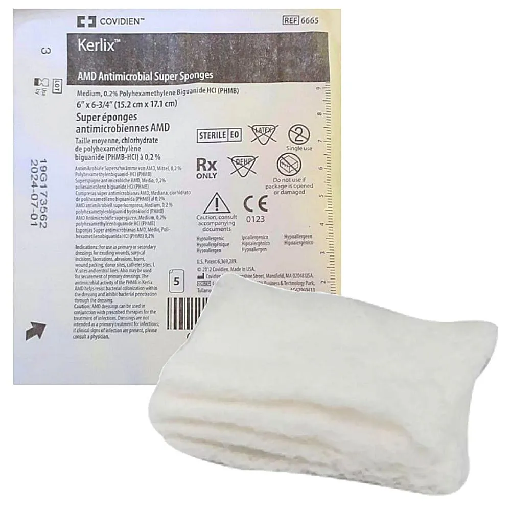 GAZE COM PHMB KERLIX AMD ANTIMICROBIAL 5.2X17.1CM - 5 UNIDADES