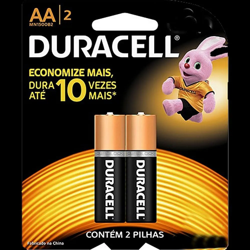 PILHA ALCALINA AA DURACELL 1.5V - 2 UNIDADES