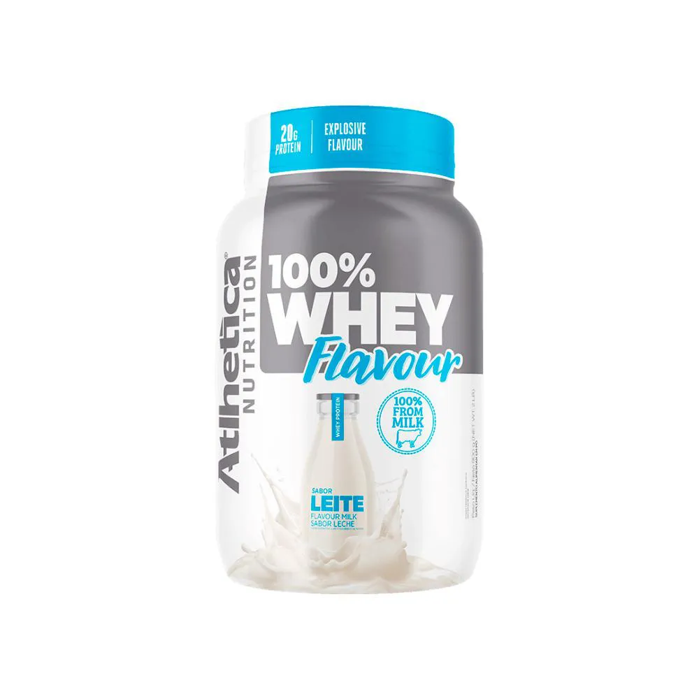 100% WHEY FLAVOUR POTE (900G) LEITE ATLHETICA NUTRITION