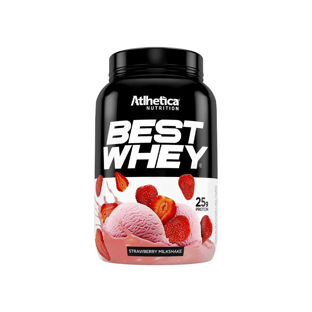 Proteína Best Whey Atlhetica Nutrition Milkshake de Morango 900g