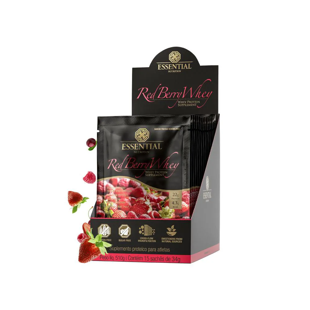 RED BERRY WHEY BOX (510G) ESSENTIAL NUTRITION