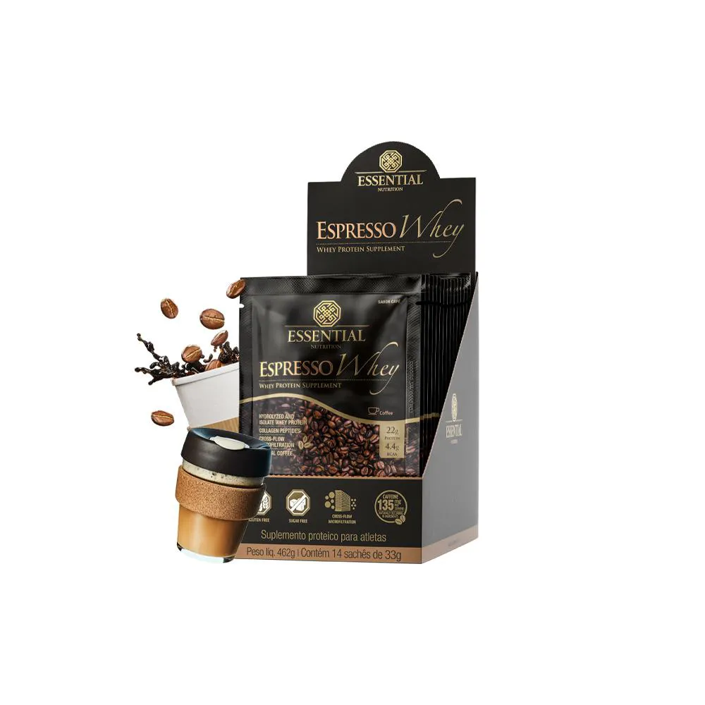 ESPRESSO WHEY BOX (462G) ESSENTIAL NUTRITION