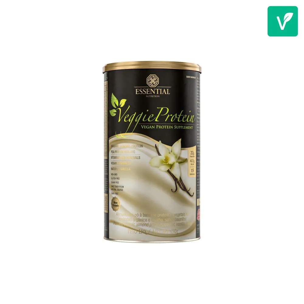 Proteína Vegetal em Pó Essential Nutrition Veggie Protein Baunilha 450g