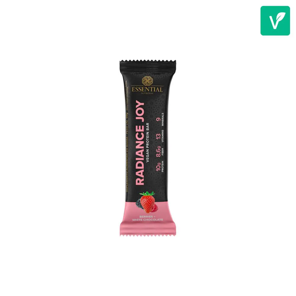Barra de Proteína Essential Nutrition Radiance Joy Berries + Chocolate Branco 50g