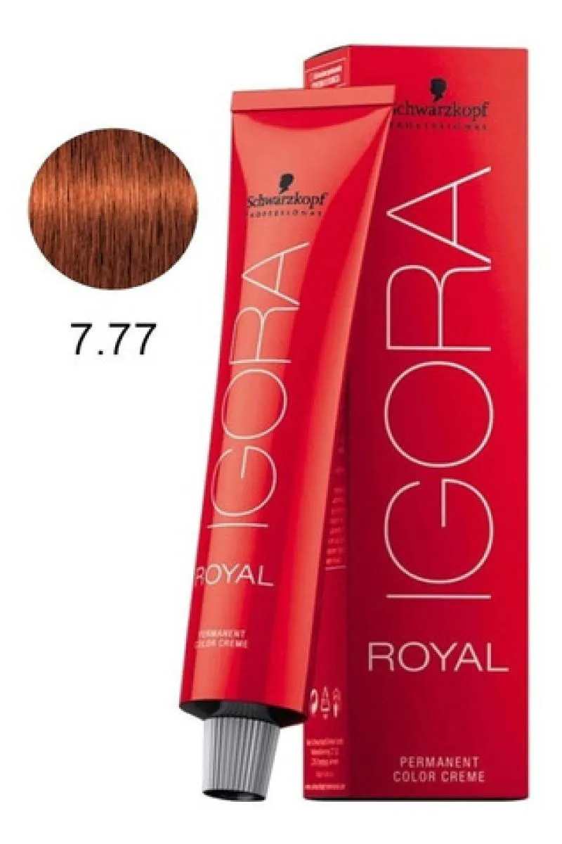 COLORAçãO IGORA ROYAL 7-77 LOURO MéDIO COBRE EXTRA 60G