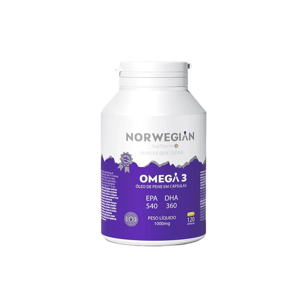 ÔMEGA 3 NORWEGIAN - SEM SABOR E SEM ODOR 120 CáPSULAS TOPTHERM