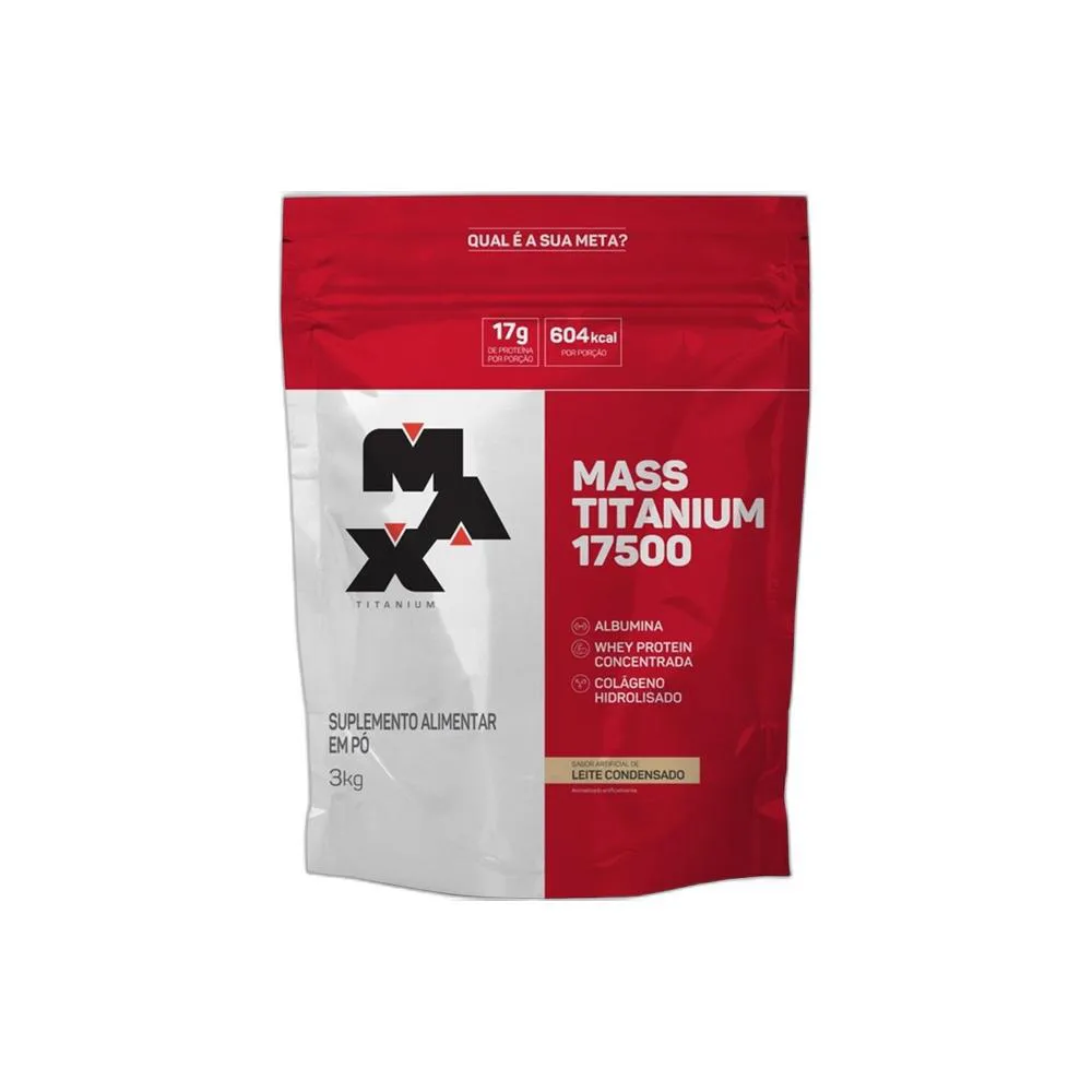 Hipercalórico Max Titanium Mass Titanium 17500 Leite Condensado 3kg 