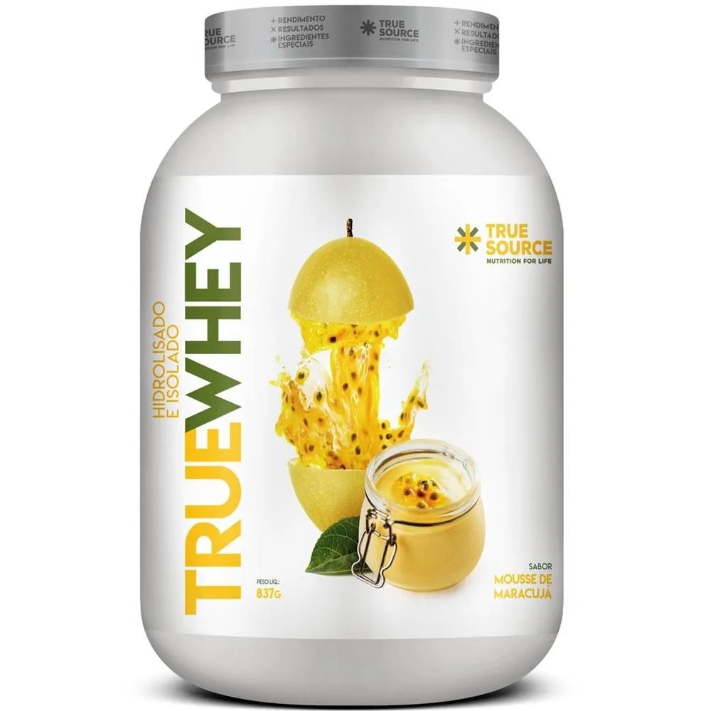 WHEY PROTEIN HIDROLISADO E ISOLADO TRUE WHEY (PT) 837G - TRUE SOURCE Mousse De Maracujá