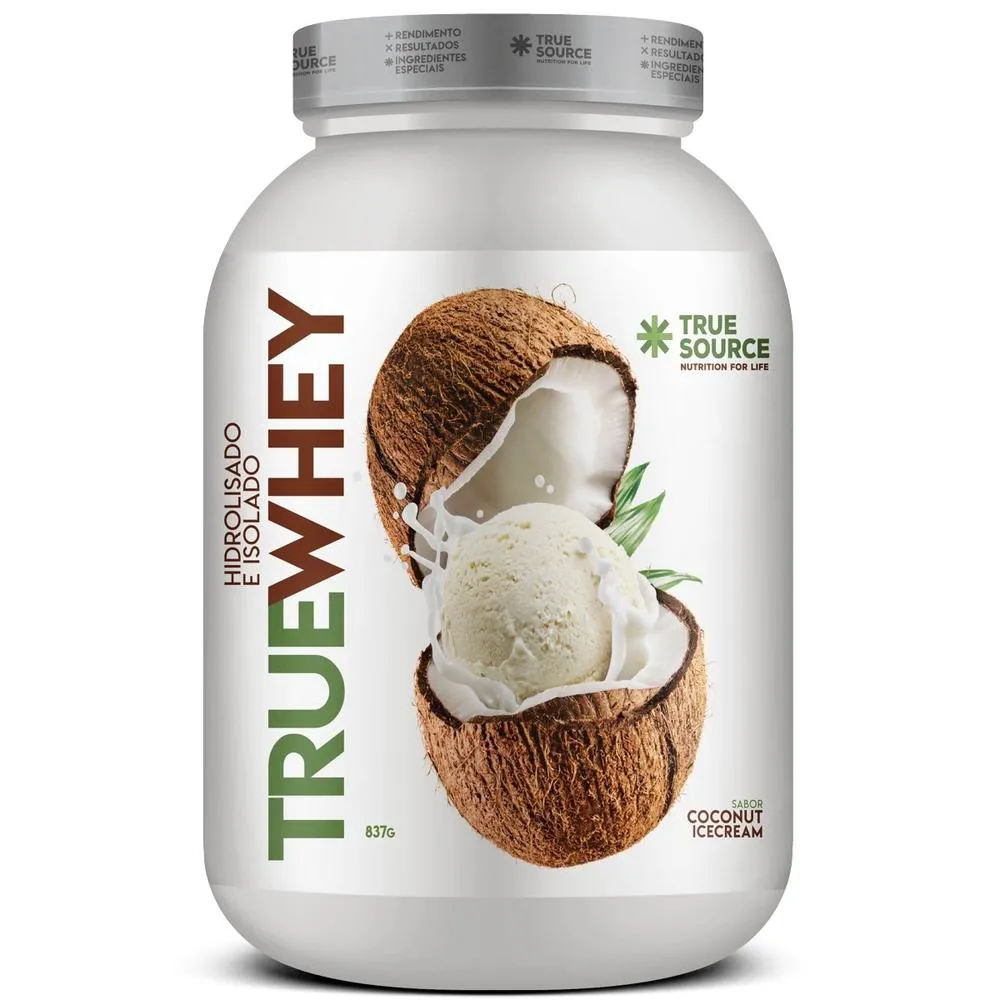 WHEY PROTEIN HIDROLISADO E ISOLADO TRUE WHEY (PT) 837G - TRUE SOURCE Coconut Ice Cream