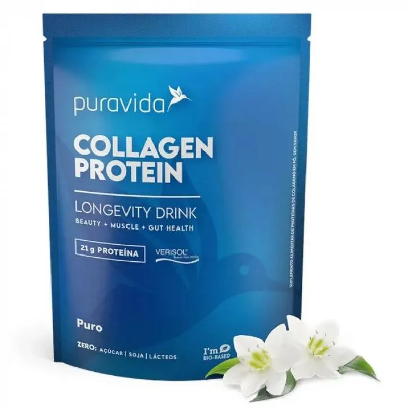 COLLAGEN PROTEIN VERISOL - 450G - PURO - ZERO AçúCAR / SOJA - PURAVIDA