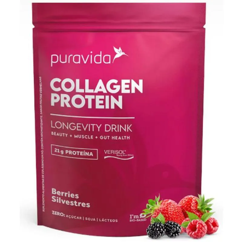 COLLAGEN PROTEIN VERISOL PURAVIDA - BERRIES SILVESTRES - ZERO AçúCAR / SOJA - (450G)