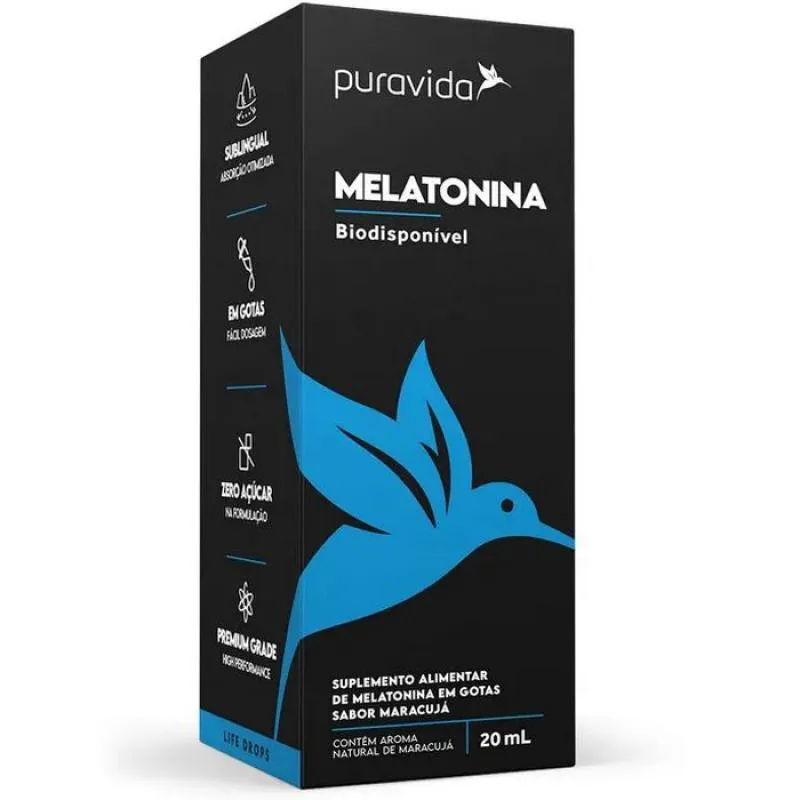 MELATONINA BIODISPONíVEL EM GOTAS - 20ML - PURAVIDA