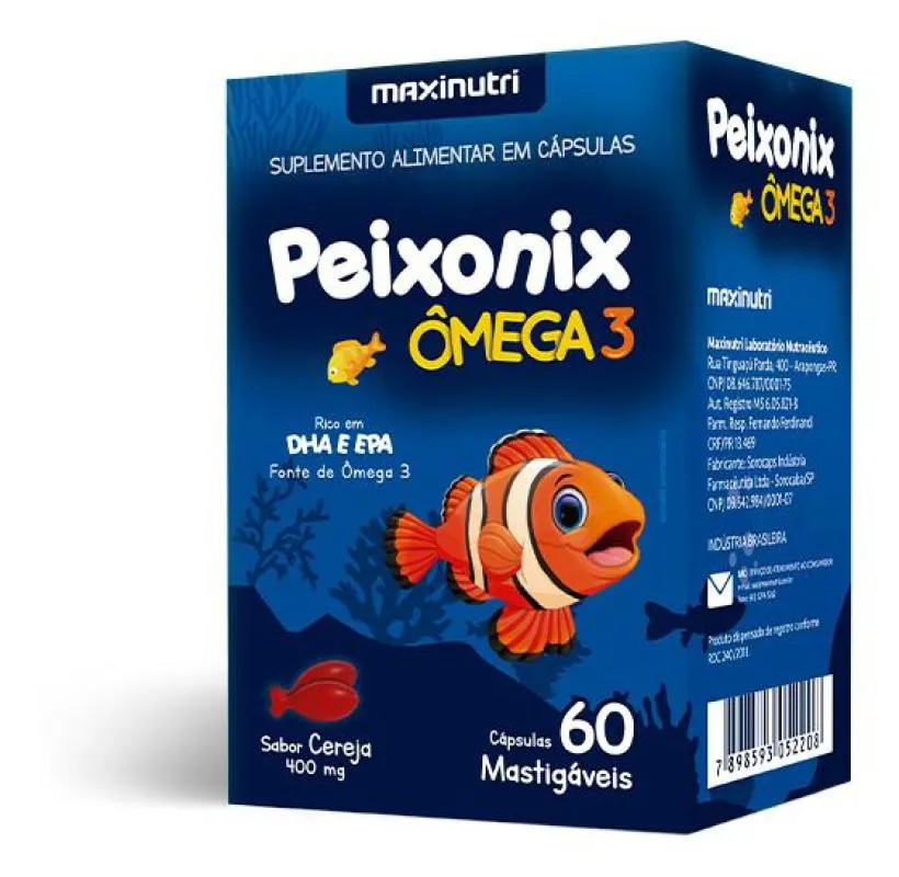 PEIXONIX ÕMEGA 3 INFANTIL C/60 CáPSULAS - MAXINUTRI