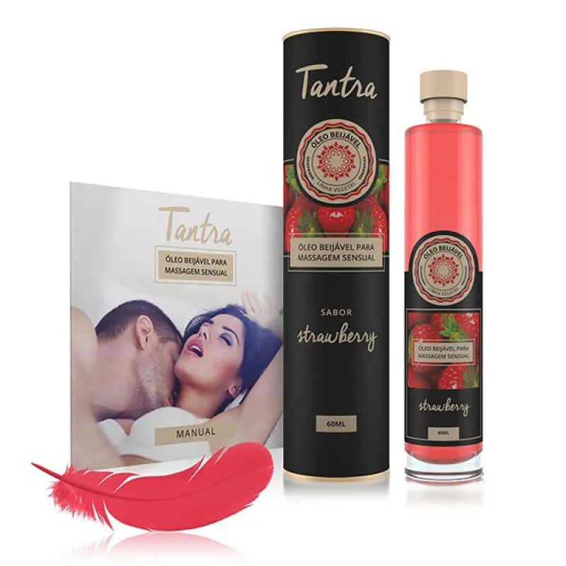 ÓLEO BEIJáVEL PARA MASSAGEM TANTRA MORANGO - 60ML