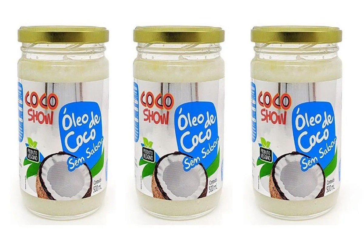 KIT 3UNI ÓLEO DE COCO SEM SABOR COCO SHOW 500ML - COPRA