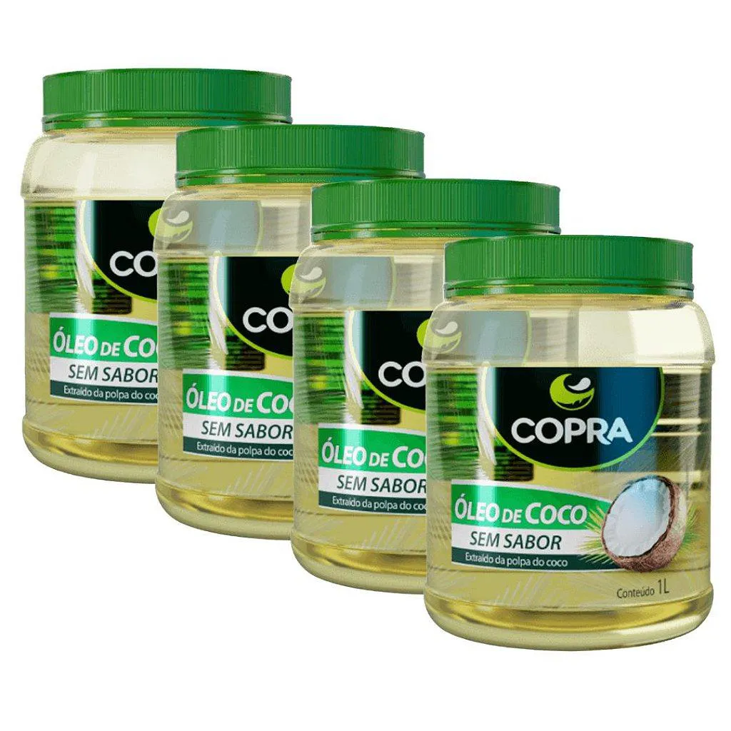KIT 4UNI ÓLEO DE COCO (SEM SABOR) 1 LITRO - COPRA