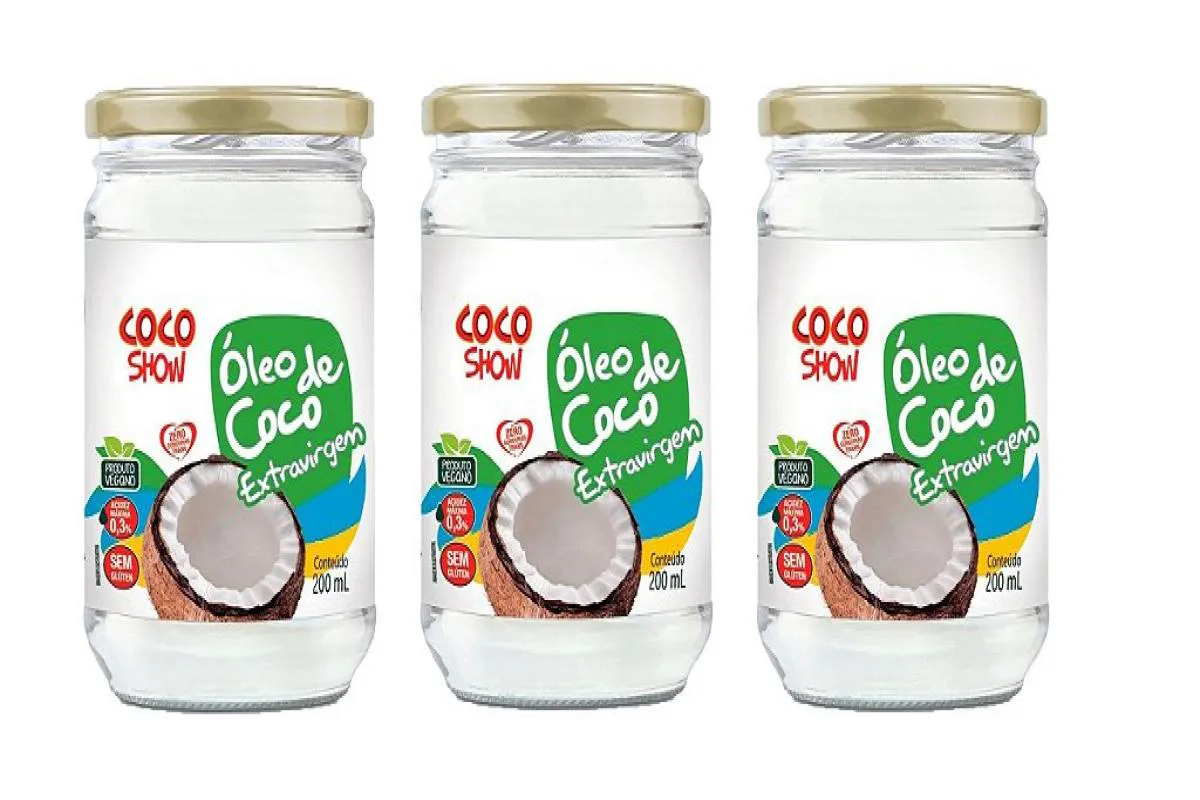 KIT 3UNI ÓLEO DE COCO EXTRAVIRGEM COCO SHOW 200ML - COPRA
