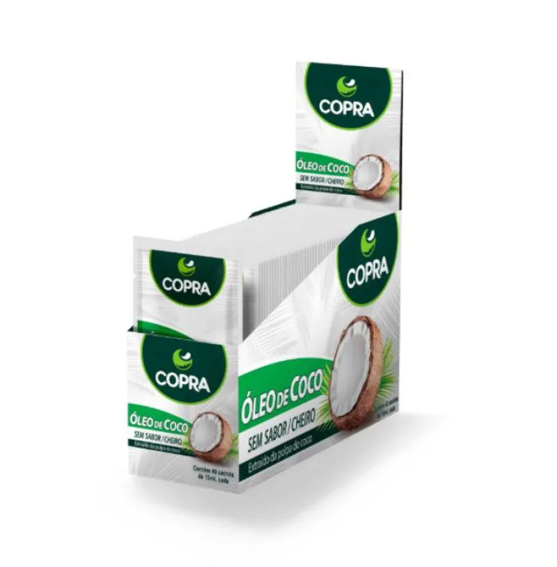 ÓLEO DE COCO SEM SABOR EM SACHê (40X 15ML) - COPRA