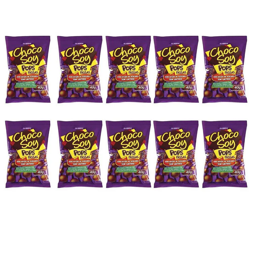 10UNI POPS PASSAS 40GR - CHOCOSOY