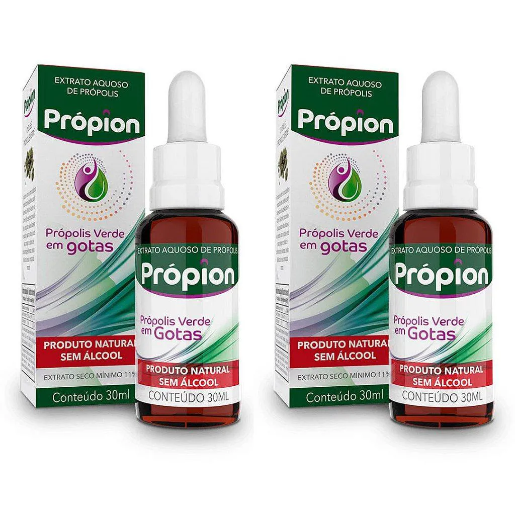 KIT 2UNI PRóPION GOTAS - EXTRATO DE PRóPOLIS VERDE 11% (30ML) - BALDONI