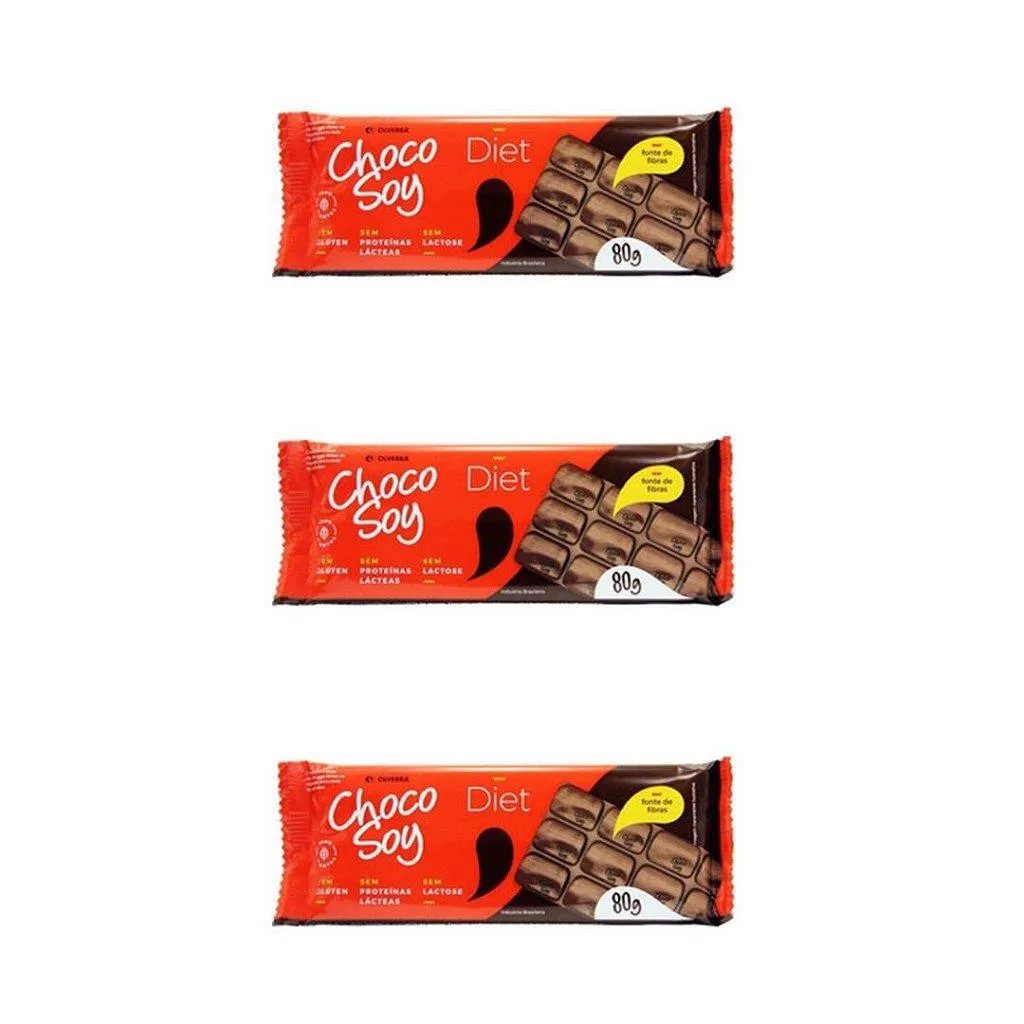 3UNI BARRA DIET 80GR - CHOCOSOY
