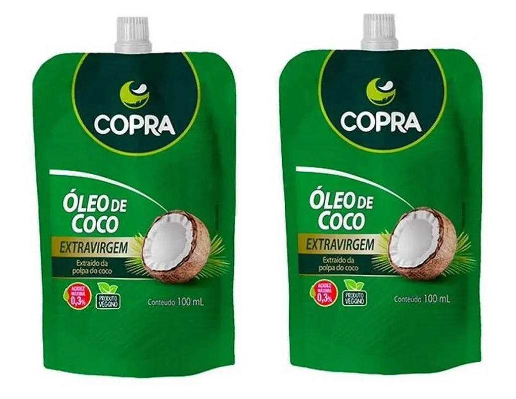 KIT 2UNI ÓLEO DE COCO EXTRAVIRGEM 100ML POUCH - COPRA