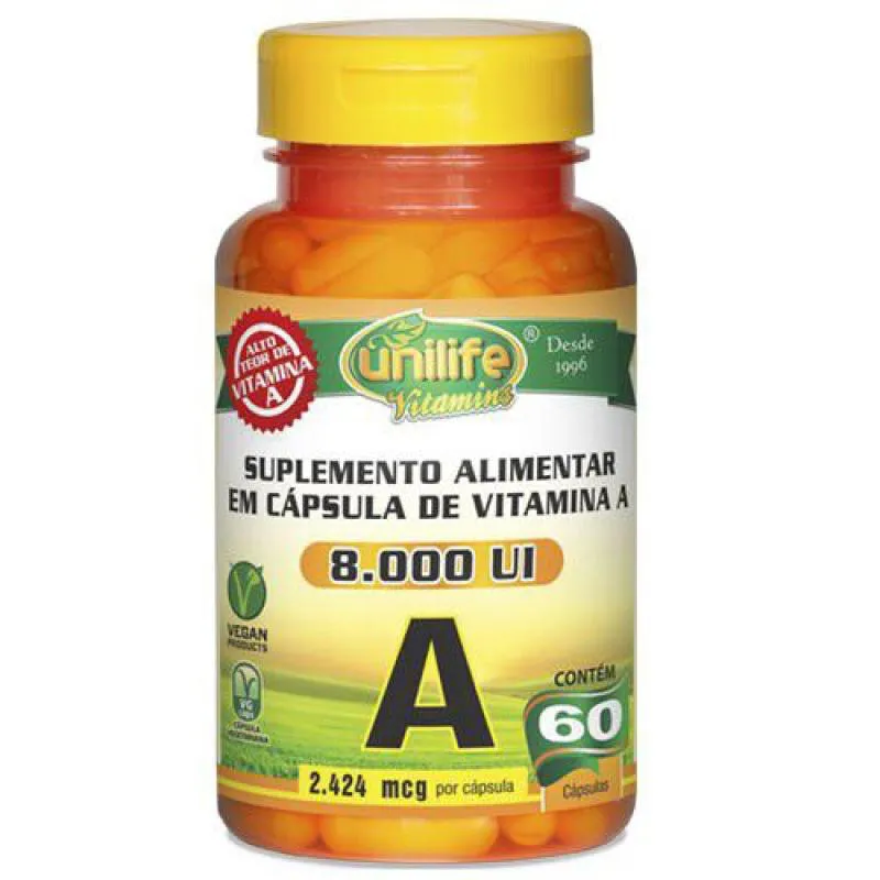 RETINOL - VITAMINA A 500MG 60 CáPS - UNILIFE