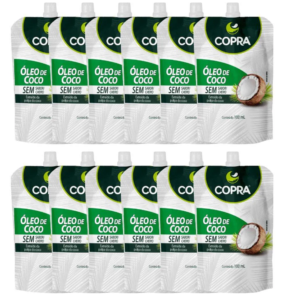 KIT 12UNI ÓLEO DE COCO (SEM SABOR) 100ML POUCH - COPRA
