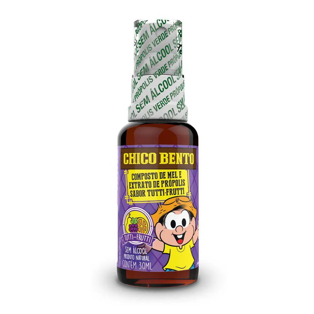 PRóPION CHICO BENTO - SPRAY COM MEL E TUTTI-FRUTTI SEM áLCOOL (30ML) - BALDONI