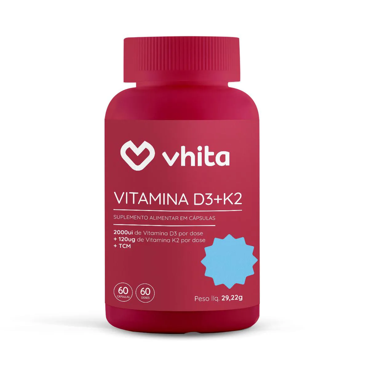 VITAMINA D3 + K2 - 60 CáPS. - VHITA