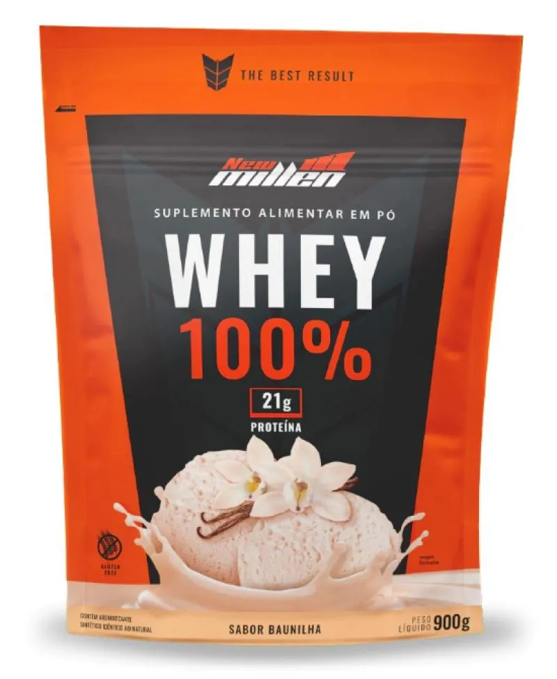 REFIL WHEY 100% 900G (BAUNILHA)
