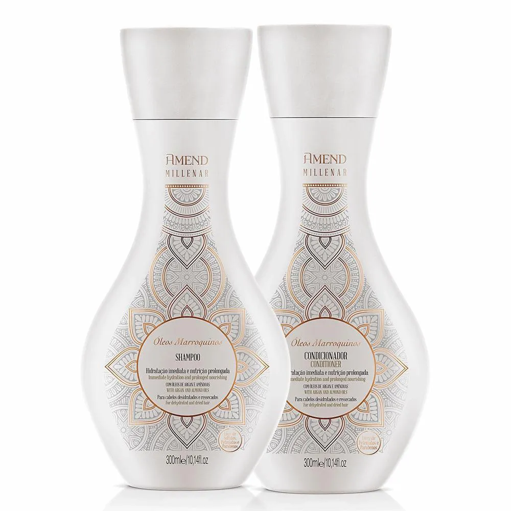 KIT SHAMPOO E CONDICIONADOR AMEND MILLENAR ÓLEOS MARROQUINOS PEQUENO