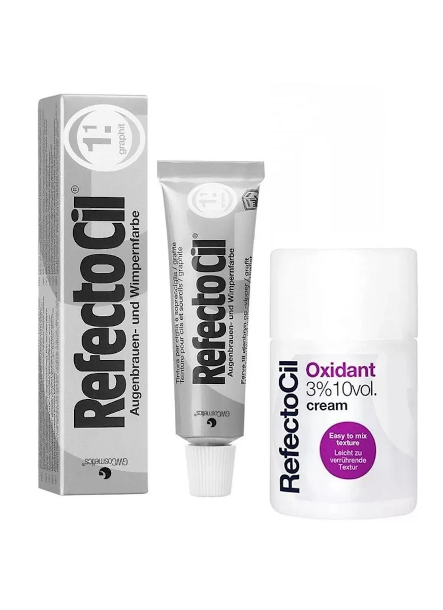 Kit Refectocil 1 Tinta + 1 Oxidante Creme N° 1.1 Grafite