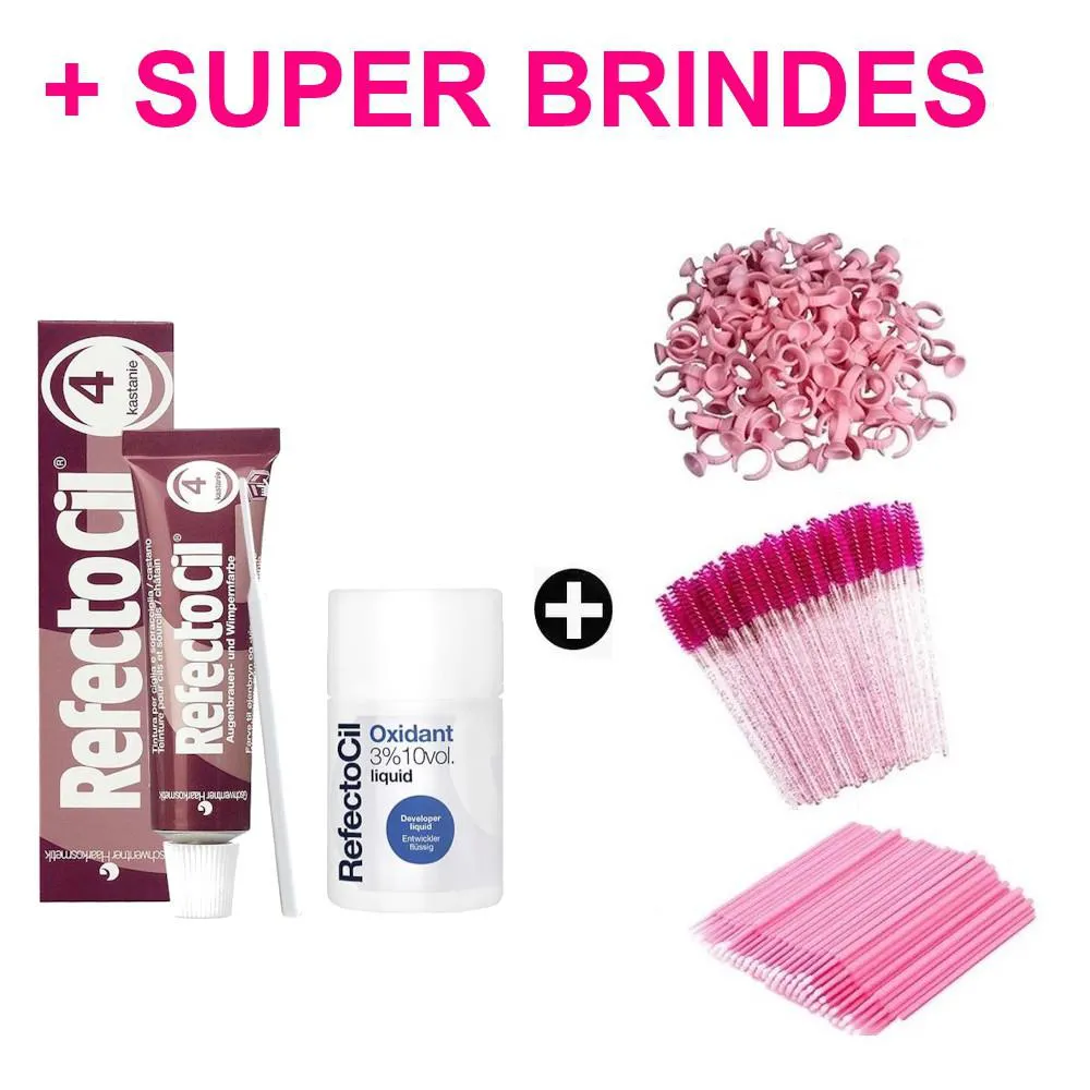 KIT REFECTOCIL 1 TINTA + 1 OXIDANTE N° 4 ACAJU + BRINDE