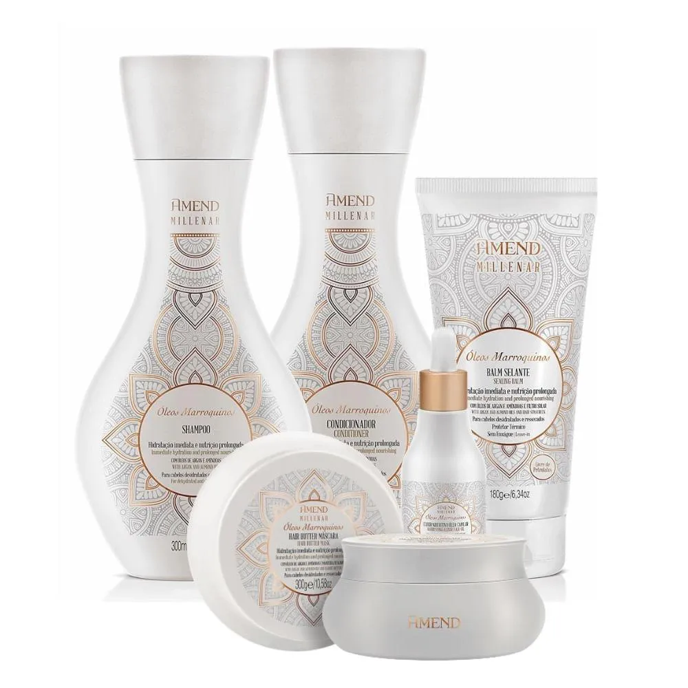 KIT DE TRATAMENTO COMPLETO AMEND MILLENAR ÓLEOS MARROQUINOS PEQUENO