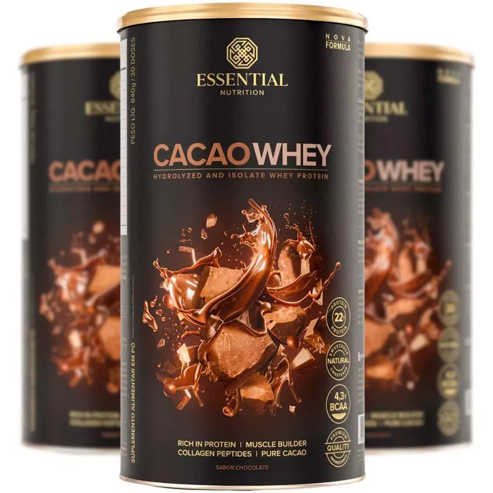 KIT 3X CACAO WHEY (840G CADA) - ESSENTIAL NUTRITION