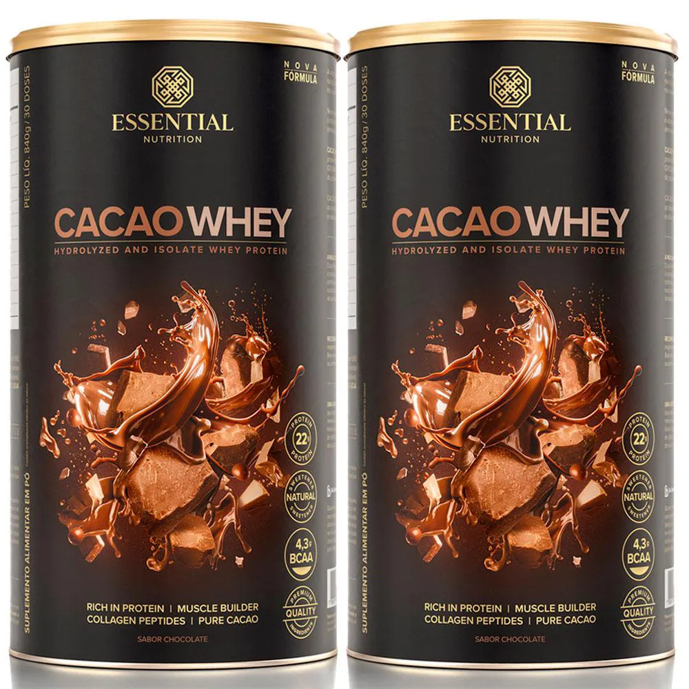 KIT 2X CACAO WHEY (840G CADA) - ESSENTIAL NUTRITION